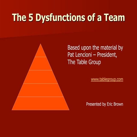 The Five Disfunctions of a Team