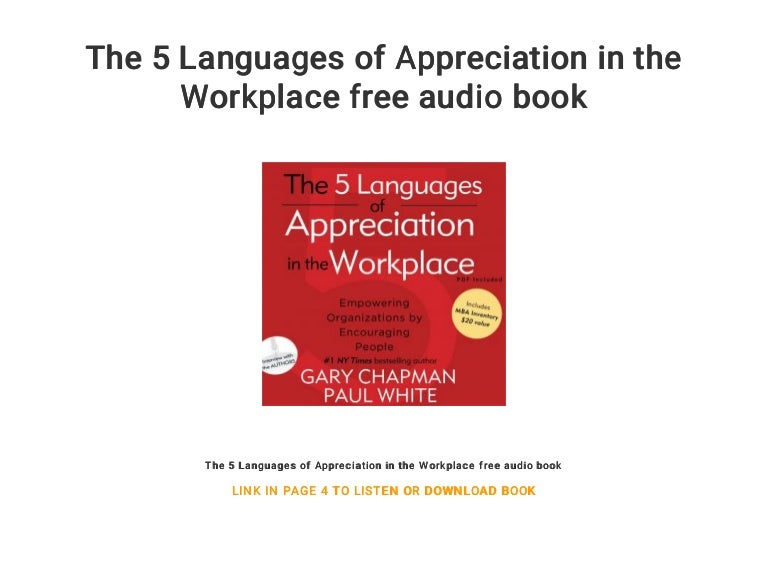 The 5 Languages of Appreciation in the Workplace free audio book