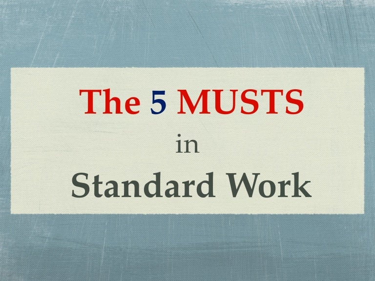 the 5 musts in standard work ss card template