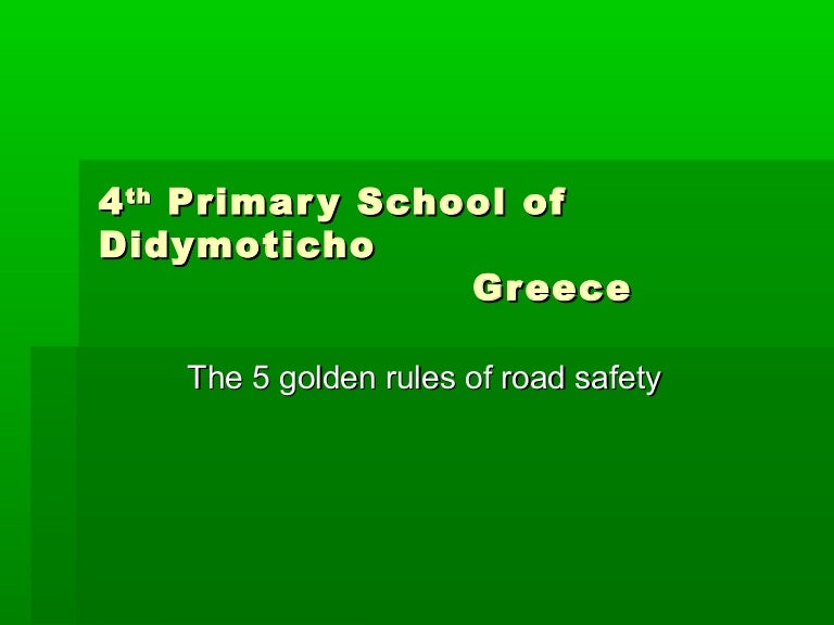 The 5 Rules Of Road Safety