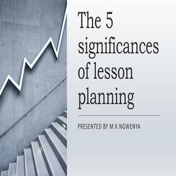 The 5 significances of lesson planning