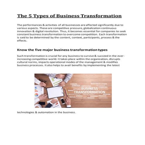 The 5 types of business transformation