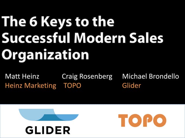 The 6 Keys to the Successful Modern Sales Organization