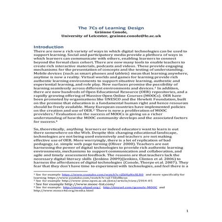 The7 Cs of learning design chapter