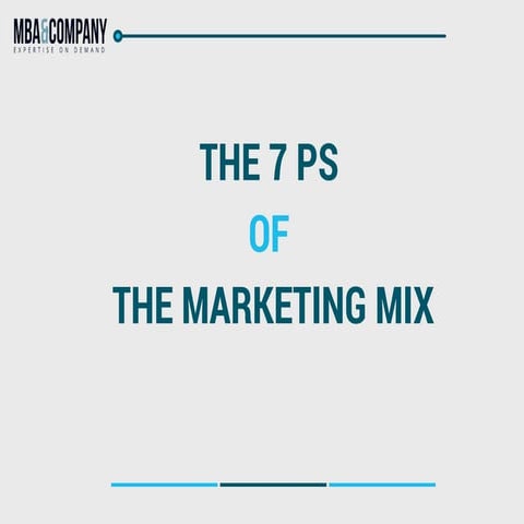 The 7 Ps Of The Marketing Mix | PDF