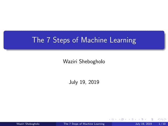 The 7 steps of Machine Learning