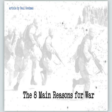 The 8 main reasons for war