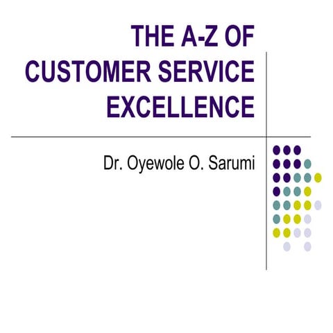 The a z of customer service excellence