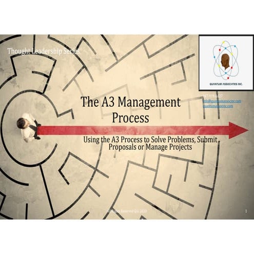 The A3 -Tool  for Continuous Improvement
