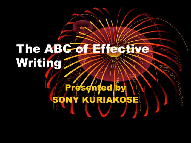 The ABC of Effective Writing