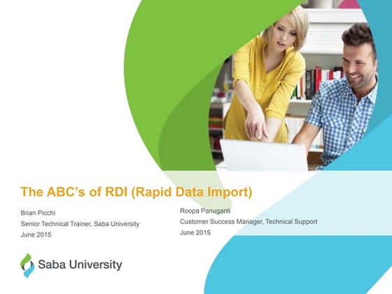 Saba University: The ABC's of RDI (Rapid Data Import)