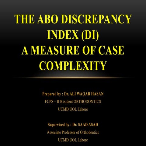 The abo discrepancy index (di)