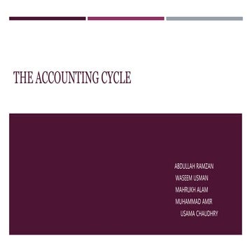 The accounting cycle