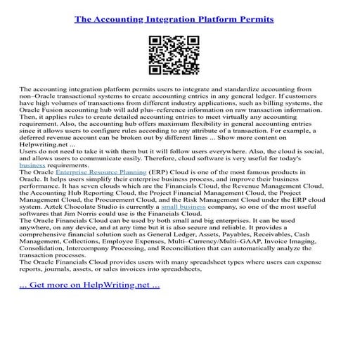 The Accounting Integration Platform Permits