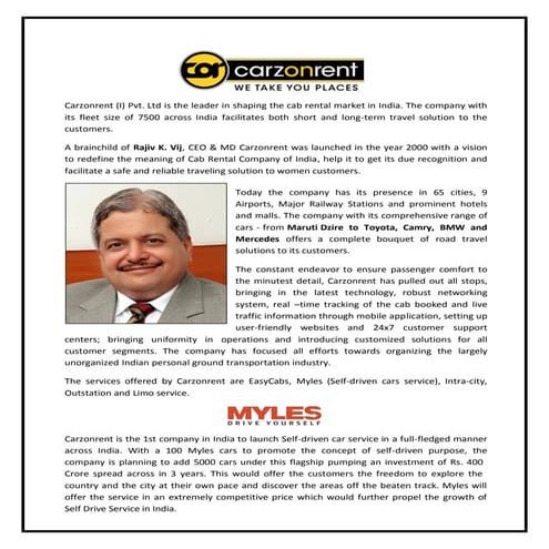 The Achievements Of Carzonrent