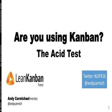 Are you using Kanban? The Acid Test