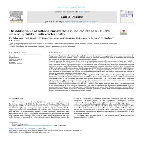The added value of orhtotic management in the context of multi-level surgery ...