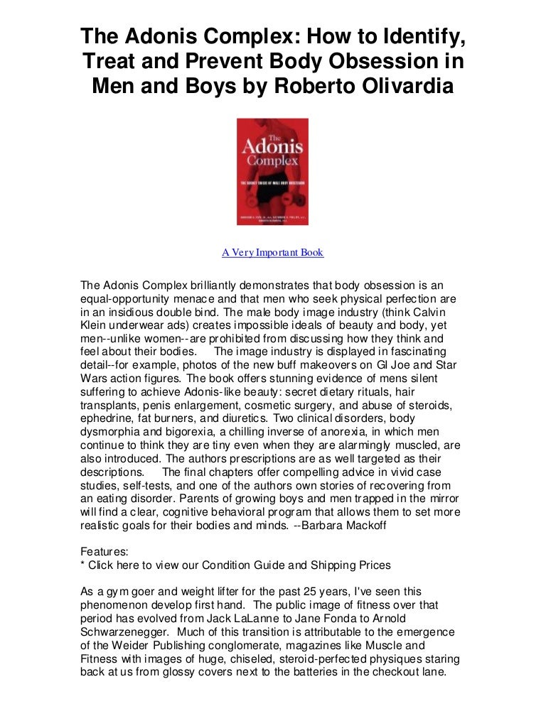 The Adonis Complex : The Secret Crisis Of Male Body Obsession – XHVQOB
