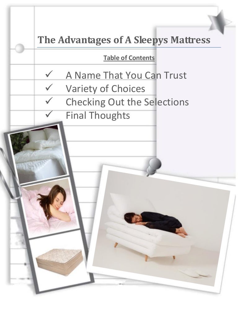 The advantages of a sleepys mattress