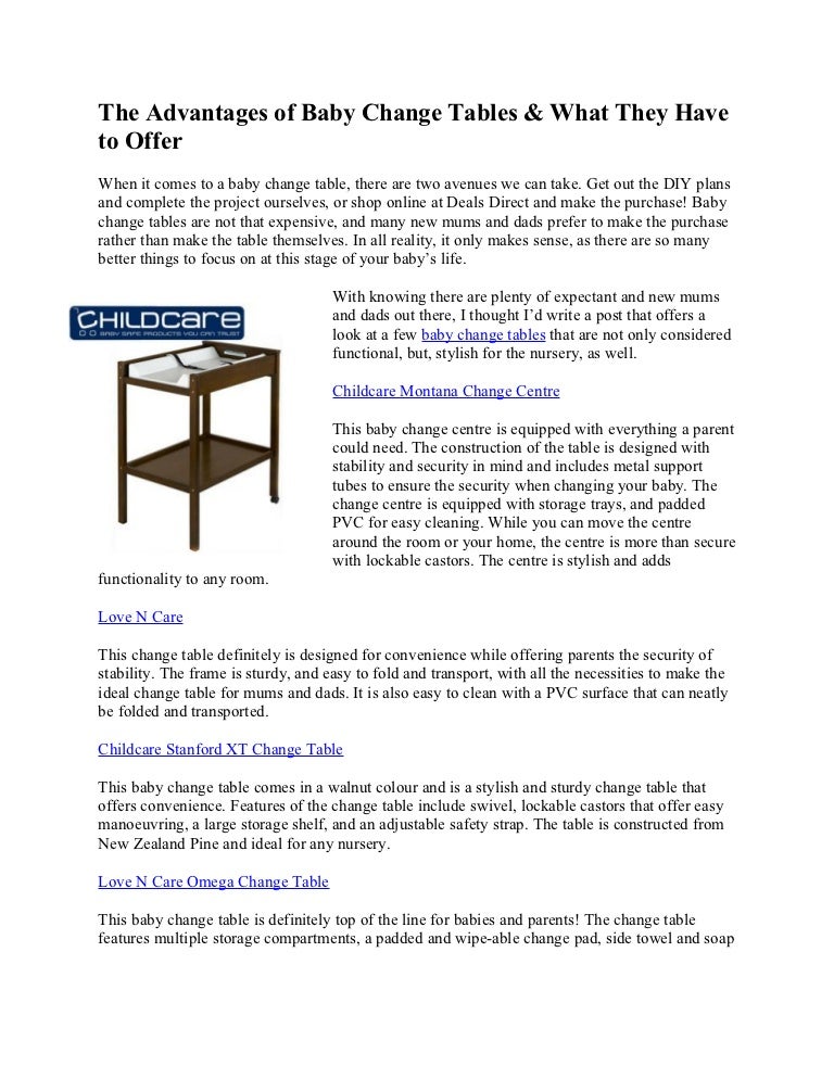 love n care baby change table