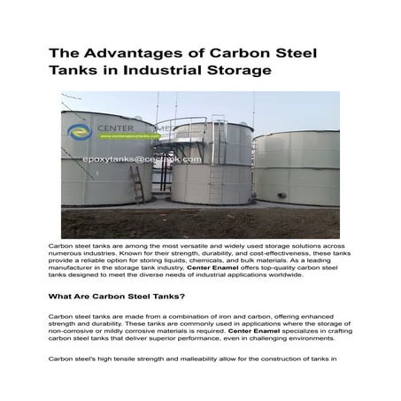 The Advantages of Carbon Steel Tanks in Industrial Storage.docx