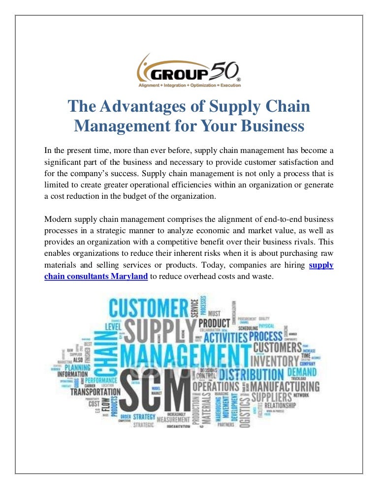 The advantages of supply chain management for your business