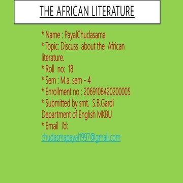 The african literature  ppt