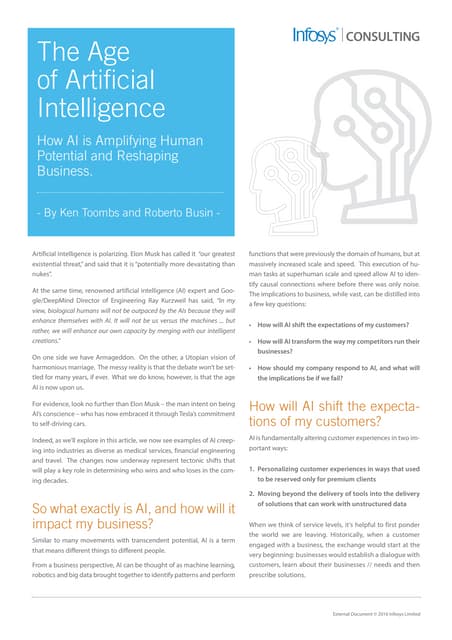 The age of artificial intelligence