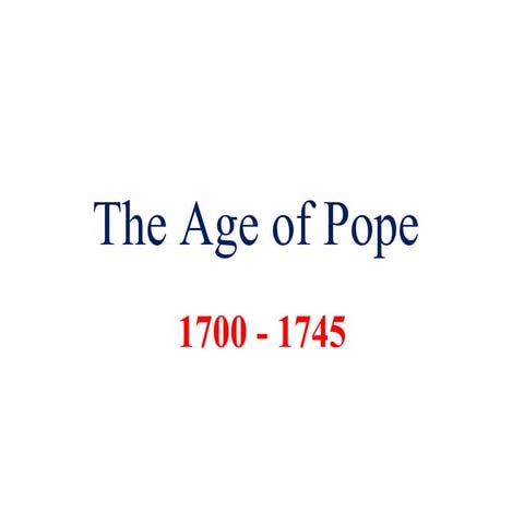 The age of pope