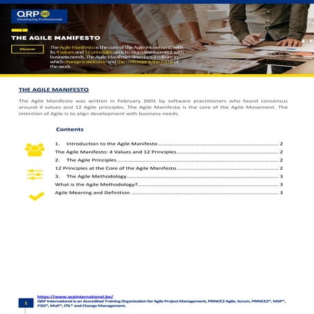 The Agile Manifesto and Agile Methodology