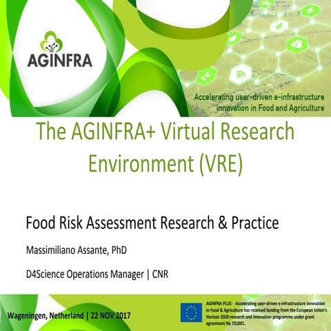 The AGINFRA+ Virtual Research Environment (VRE)