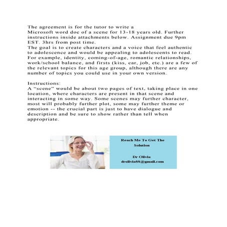 The agreement is for the tutor to write a Microsoft word doc of a .docx