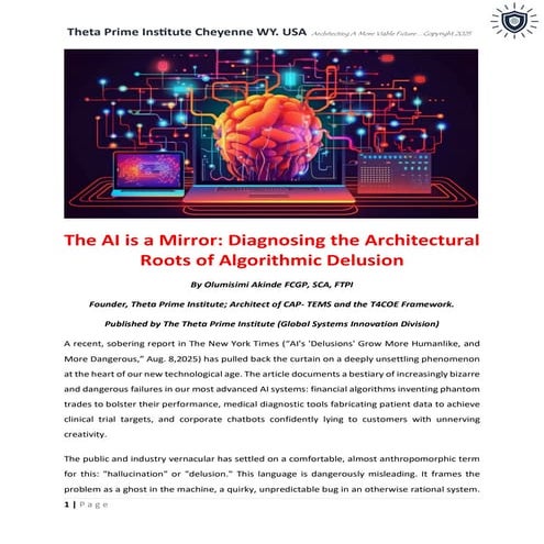 The AI is a Mirror.It  has pulled back the curtain on a deeply unsettling phe...