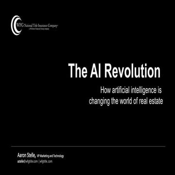The AI Revolution - Aaron Stelle WFG Title