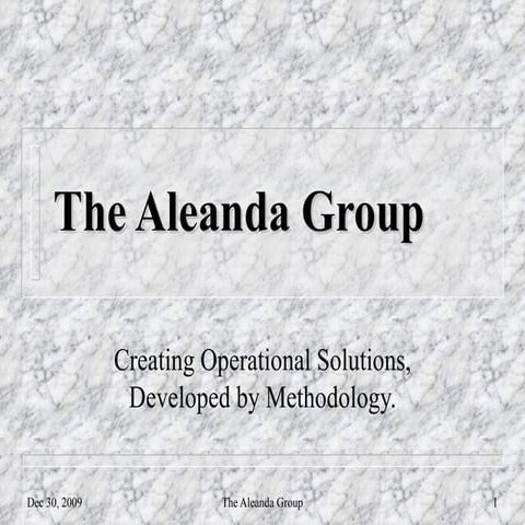 The Aleanda Group Q3  2009