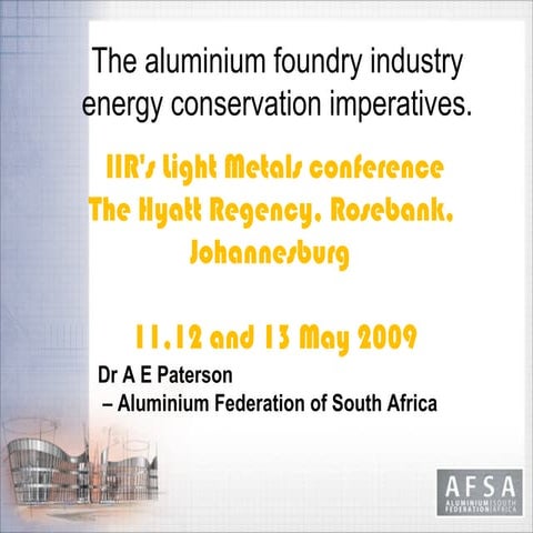 The aluminium foundry industry energy conservation imperatives | PPT