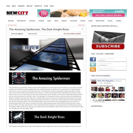 The Amazing Spiderman, The Dark Knight Rises