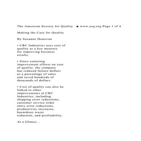 The American Society for Quality www.asq.org Page 1 of 4.docx