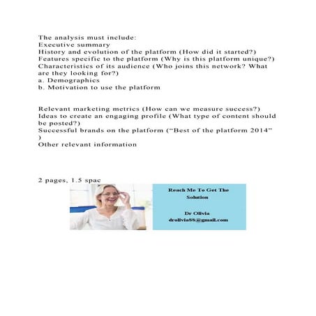 The analysis must includeExecutive summaryHistory and evolution.docx