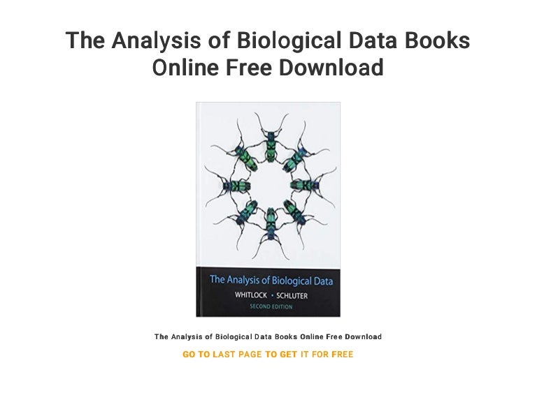 The Analysis of Biological Data Books Online Free Download