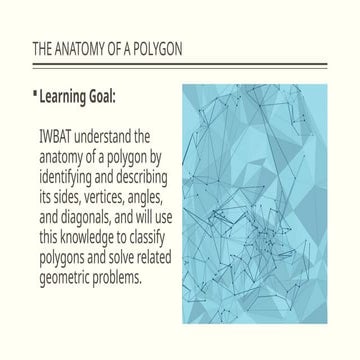 The Anatomy of A Polygon-Vertex, Sides, Diagonals, Triangles,