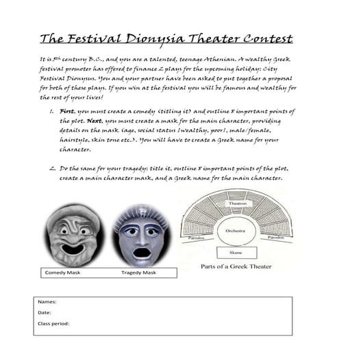 The ancient greek drama activity