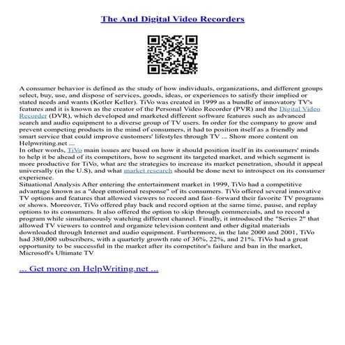 The And Digital Video Recorders | PDF | Home Entertainment Systems ...