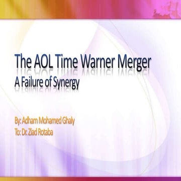 AOL Time Warner Merger Case Study