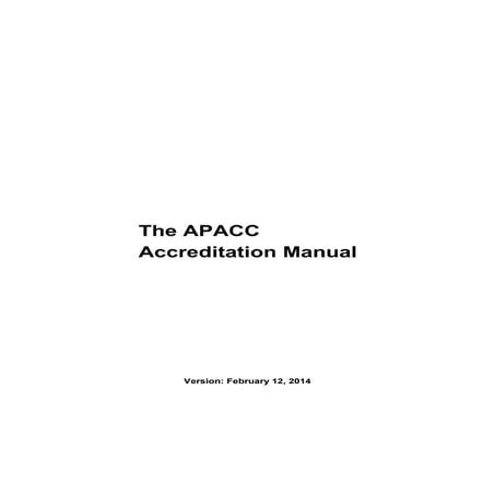 The apacc accreditation manual | PDF