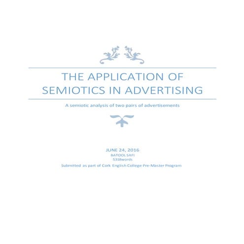 The application of semiotics in advertising