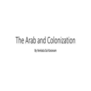 The arab and colonization | PPTX