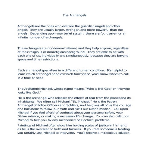 The archangels | DOCX