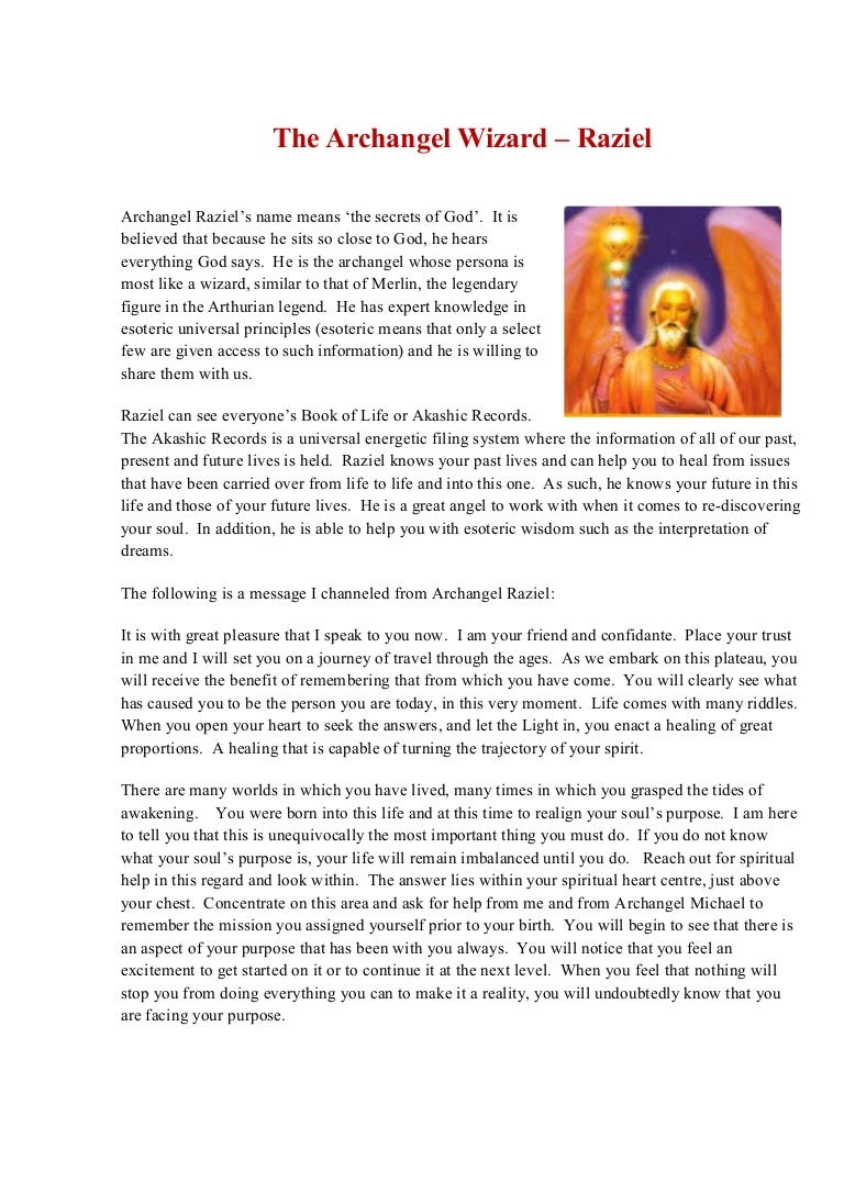 Archangel raziel in the bible - acetomind