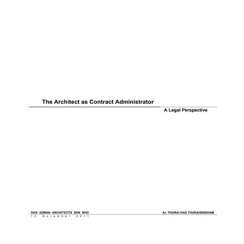 The architect as contract administrator   a legal perspective - presentation ...